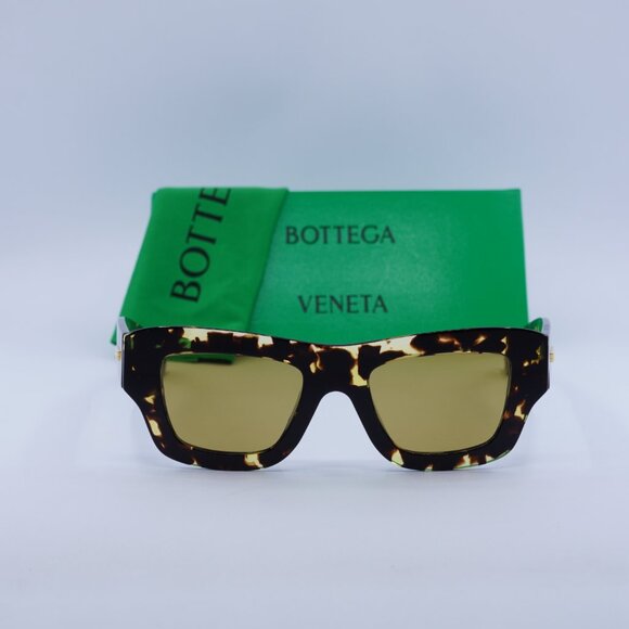 Bottega Veneta BV1357S 003 Square Sunglasses - Havana/Nicotine - Picture 3 of 9
